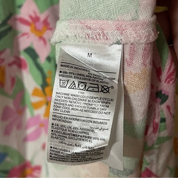 Old Navy Women's Floral Dress Women's Size Medium Linen Blend Vacation - Picture 7 of 9